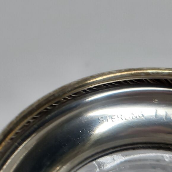 Imperial Candlewick Floral Glass Bowl w/Sterling Silver Base Rim Vintage - Picture 8 of 11